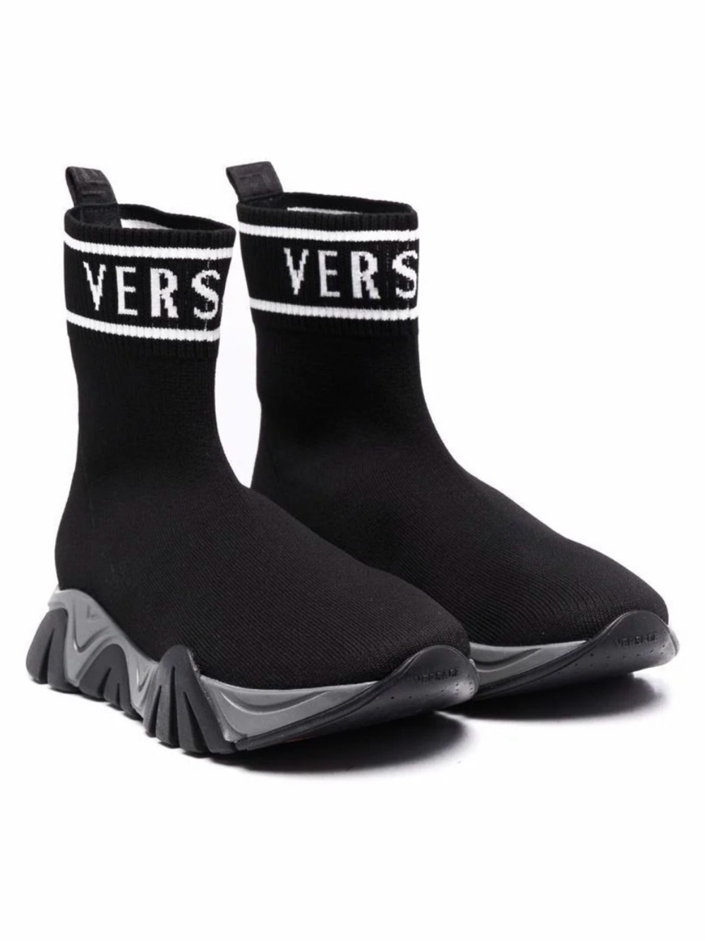 Versace Kids Sock Sneakers Size 28 Black Medusa Like New